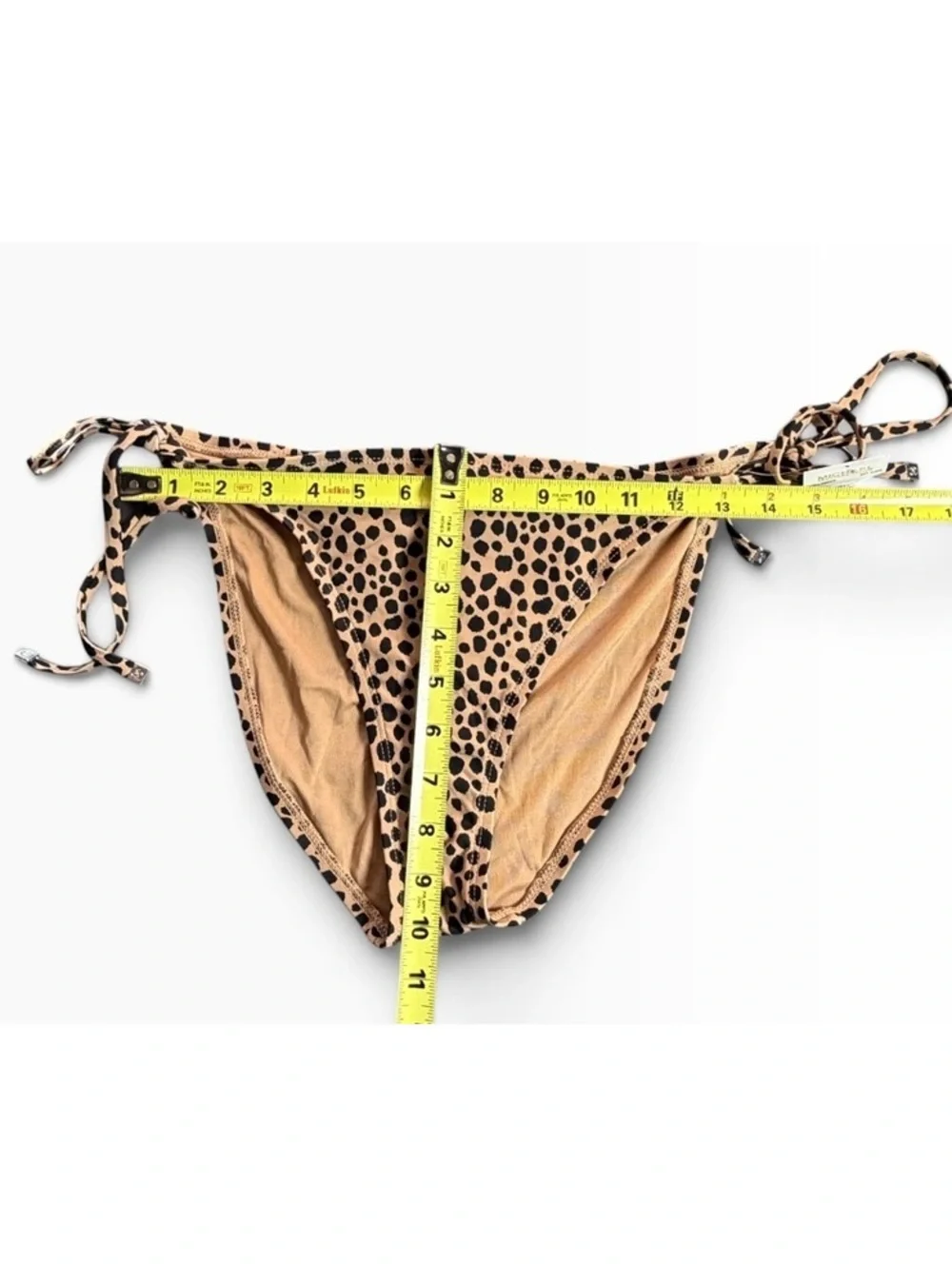 MICHEAL Michael Kors animal print string tie logo accent tassle bikini bottom